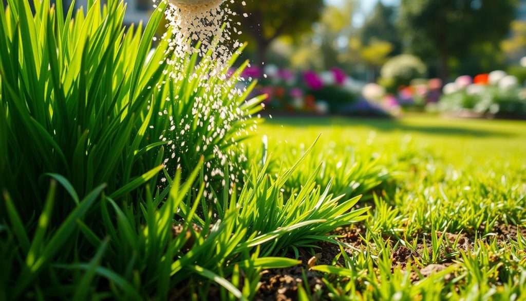 Lawn fertilizer application