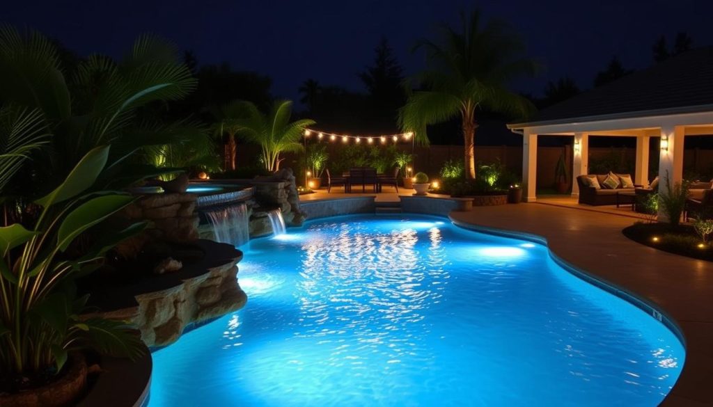 Pool and water feature lighting design